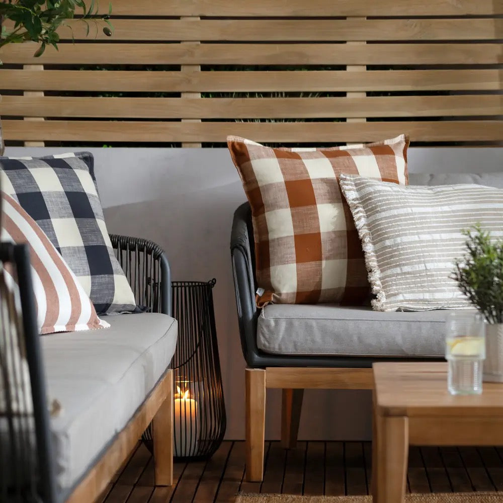 Tide Outdoor Textured Stripe Cushion - 3 colours