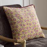 Chedworth Piped Velvet Cushion Gold/Rose