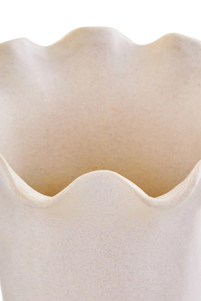 Sonata Large Cream Fluted Vase