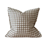 Esmee Light Brown Gingham Cushion