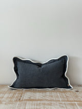 Chloe Navy Scalloped Edge Cushion 50×30
