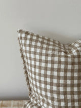 Esmee Light Brown Gingham Cushion