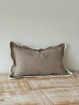 Chloe Greige Scalloped Edge Cushion 50×30