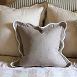 Chloe Greige Scalloped Edge Cushion 50×30