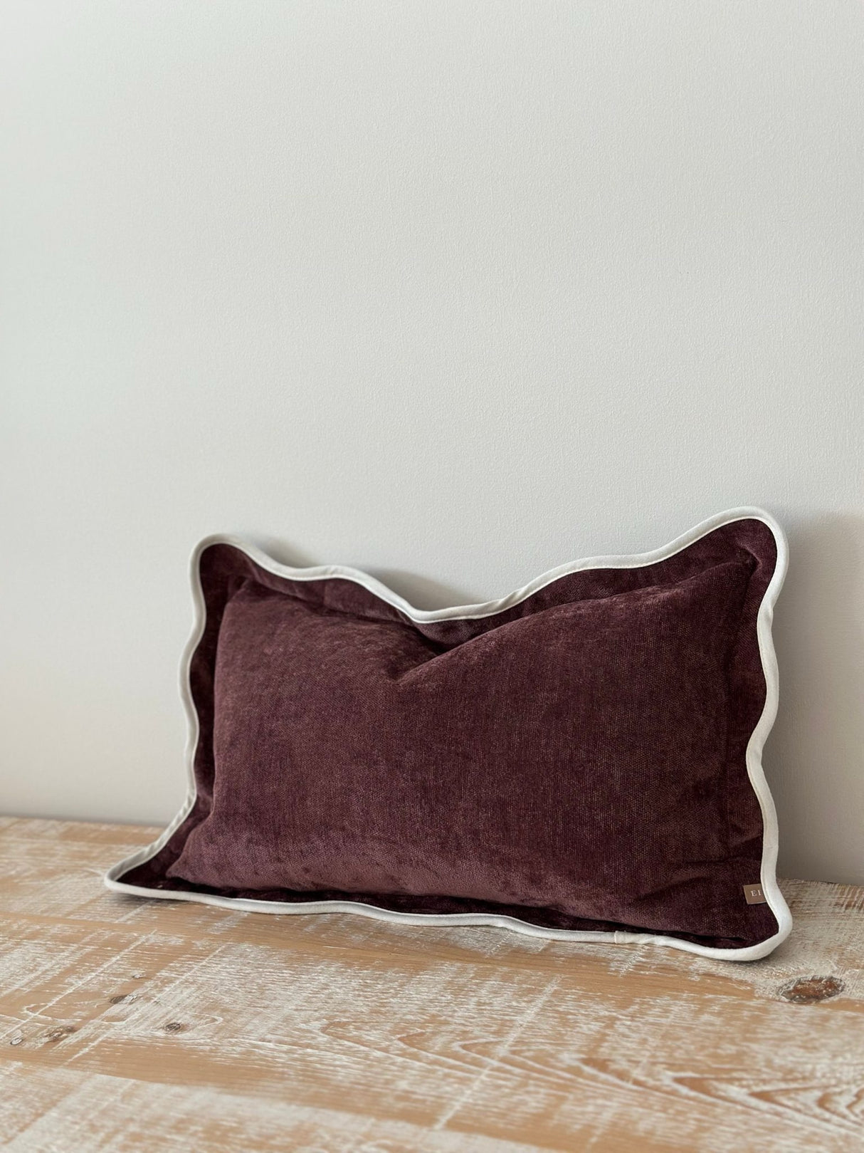 Chloe Plum Scalloped Edge Cushion 50×30