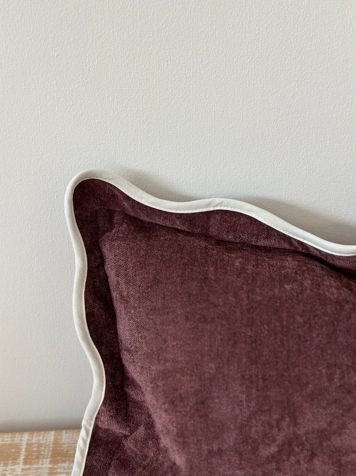 Chloe Plum Scalloped Edge Cushion 50×30