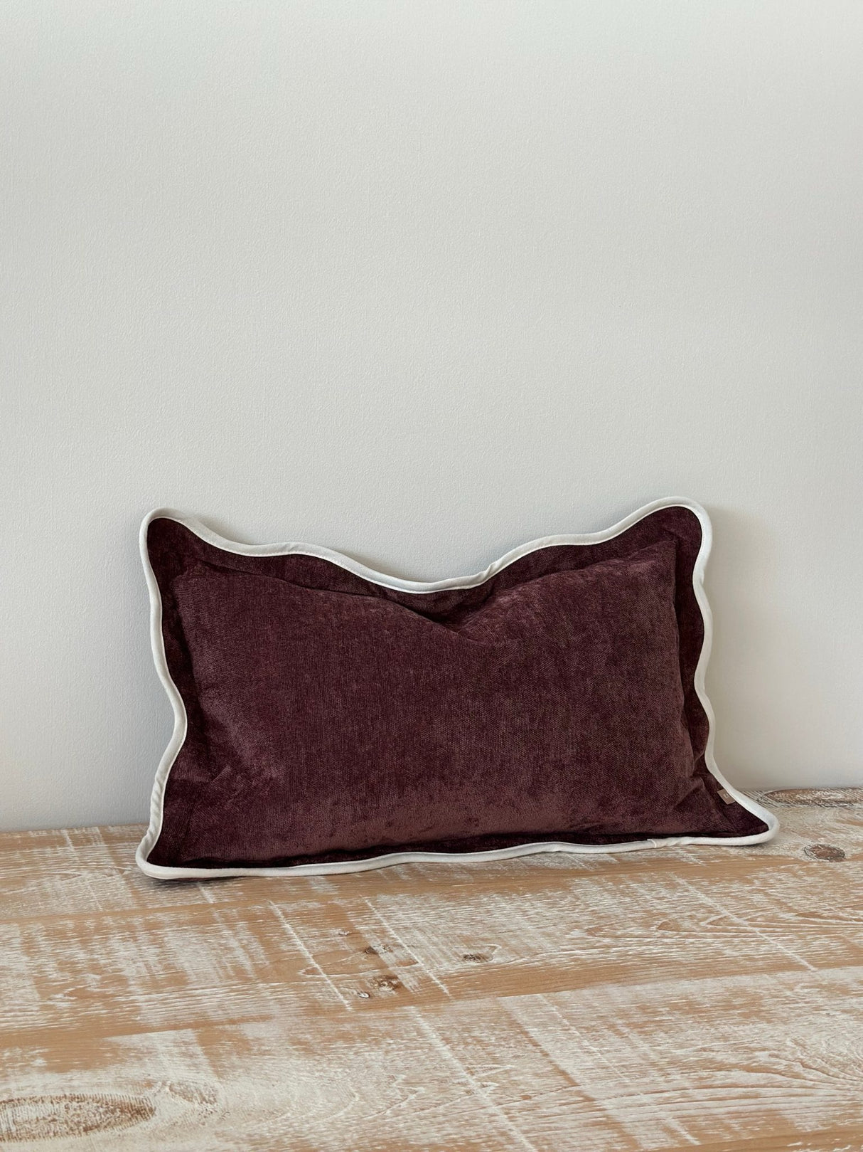 Chloe Plum Scalloped Edge Cushion 50×30