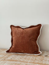 Chloe Rust Scalloped Edge Cushion 45cm