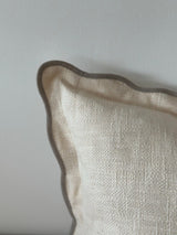 Chloe Cream & Greige Scalloped Edge Cushion - 2 sizes