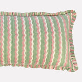 Cotton Quilted Frill Cushion | Whirly | Mint | 3 sizes