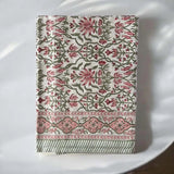 PRETTY PINK/GREEN BLOCK PRINTED TABLECLOTH