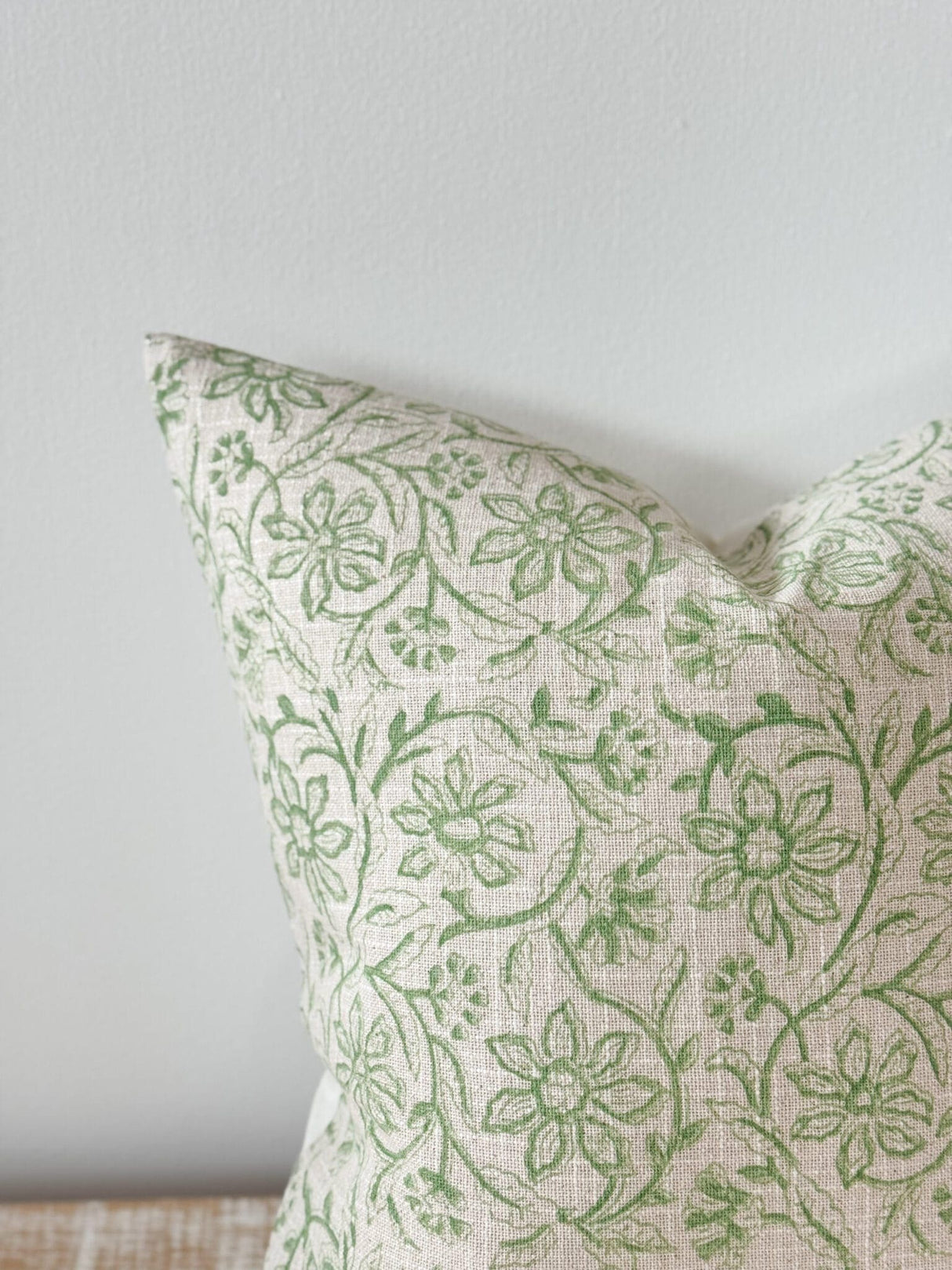 Ivy Sage Green Print Cushion