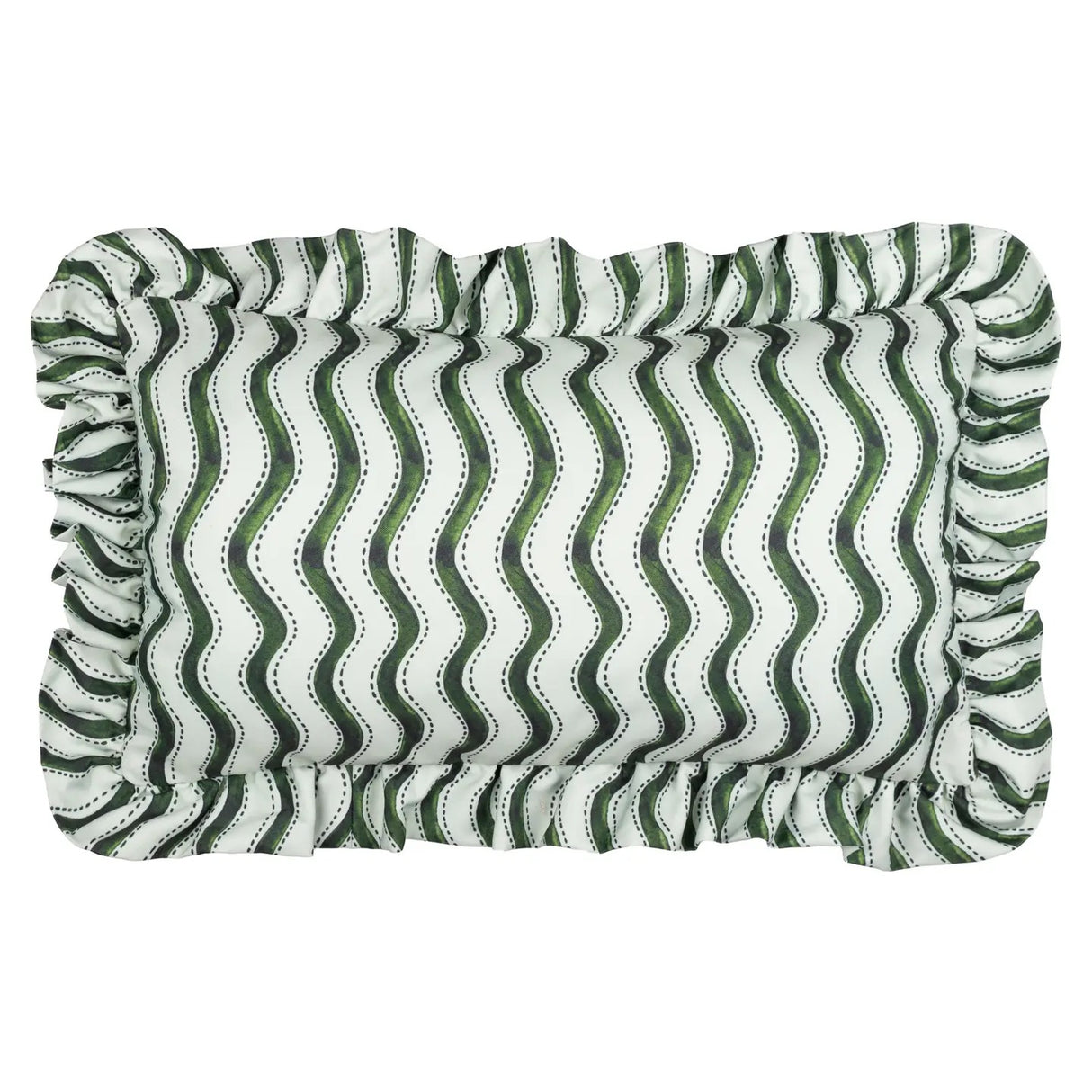 Summer Solstice Wiggly Stripe Outdoor Cushion Green