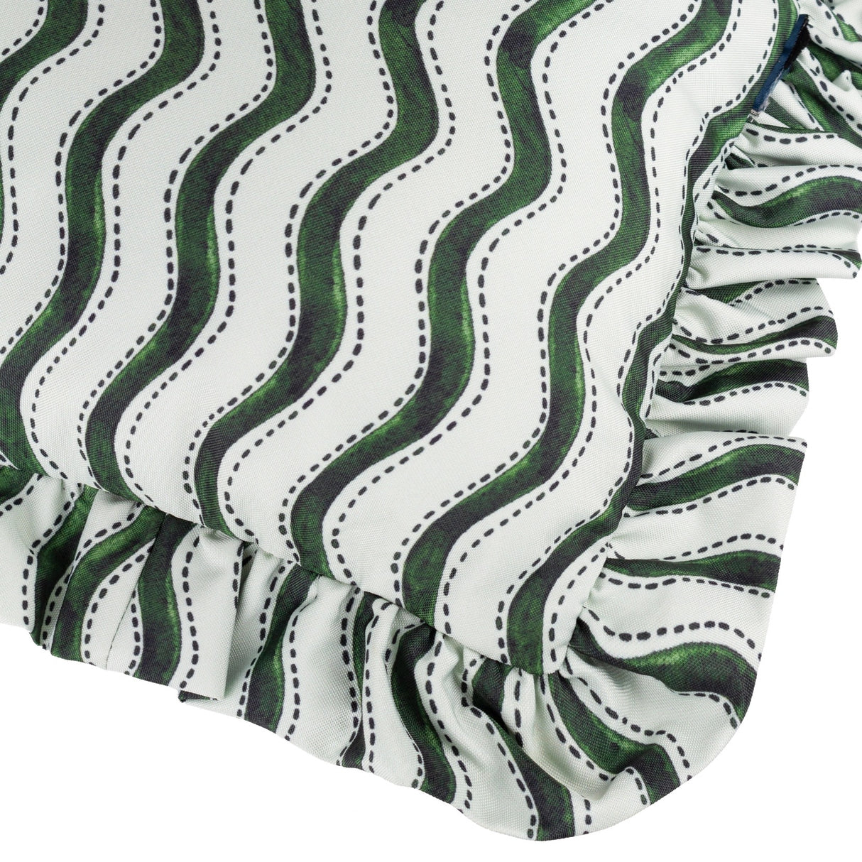Summer Solstice Wiggly Stripe Outdoor Cushion Green