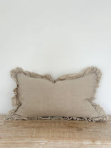 Hallie Natural Beige Ruffle Cushion 50×30