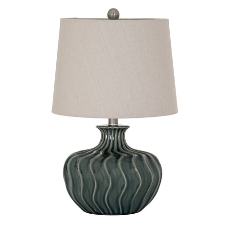 Veyla Ceramic Table Lamp With Linen Shade