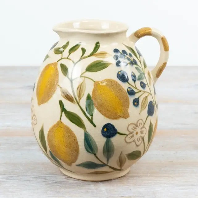 GLAZED LEMON JUG VASE, 19.5CM