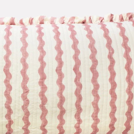 Cotton Quilted Frill Cushion | Ripple | Ice Cream | 3 Sizes