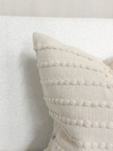 India Cream Textured Stripe Cushion