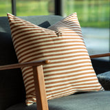 Jasper Square Cushion | Rust/Ecru Stripe
