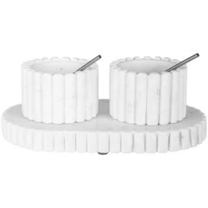 Makrana Marble Pinch Pots With Tray