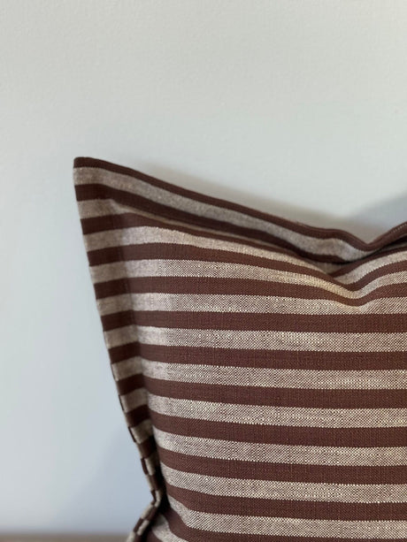Vienna Brown Stripe Flanged Edge Cushion
