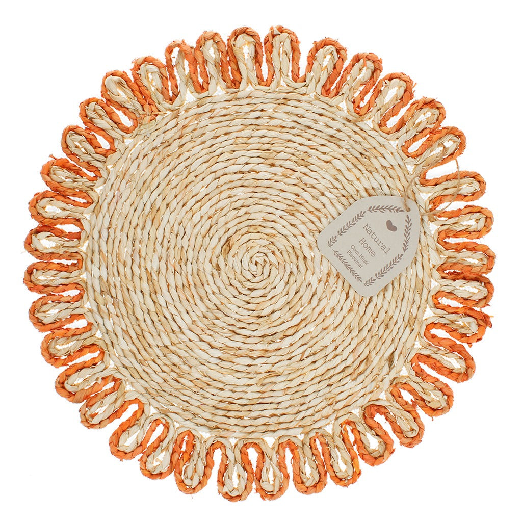 Corn husk placemat - Orange