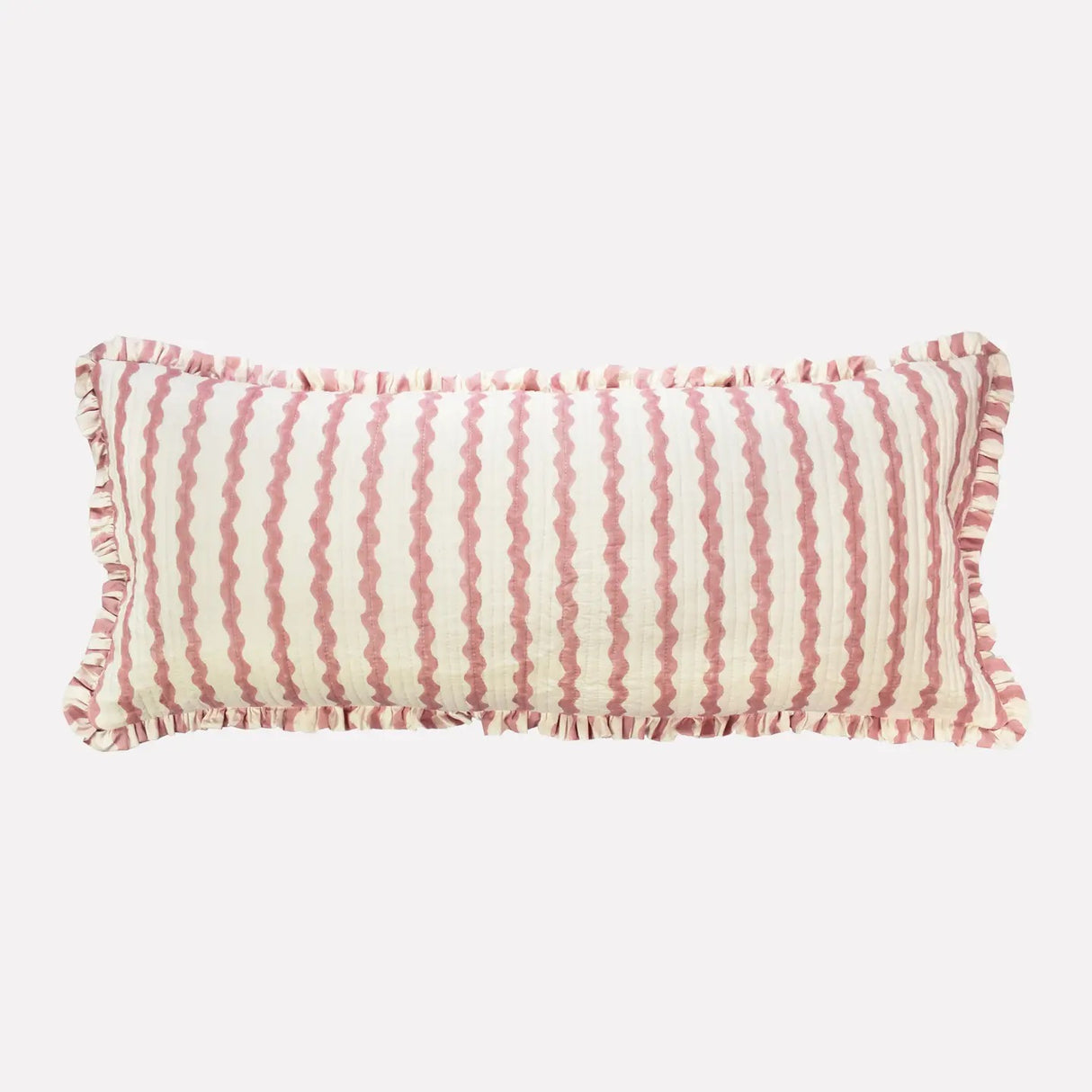 Cotton Quilted Frill Cushion | Ripple | Ice Cream | 3 Sizes