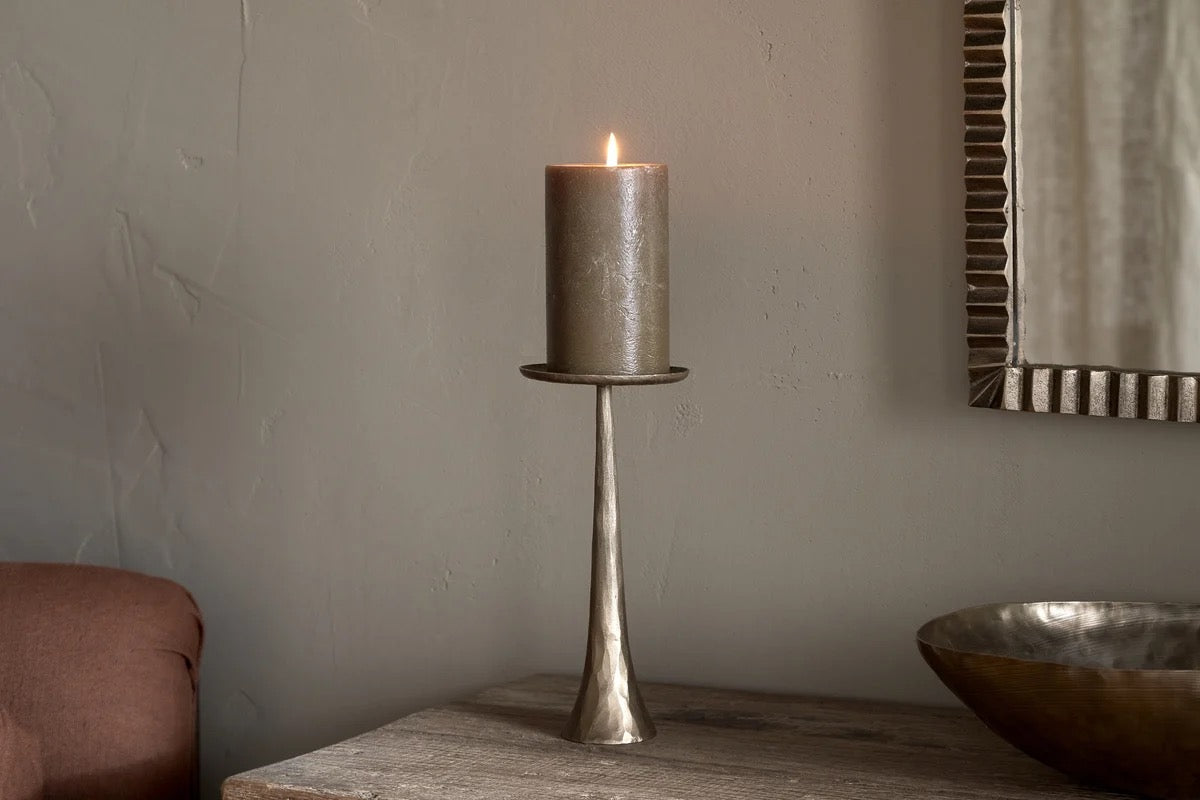 NKUKU - Lora Pillar Candle Holder - Brass