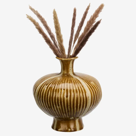 MUSTARD STONEWARE VASE