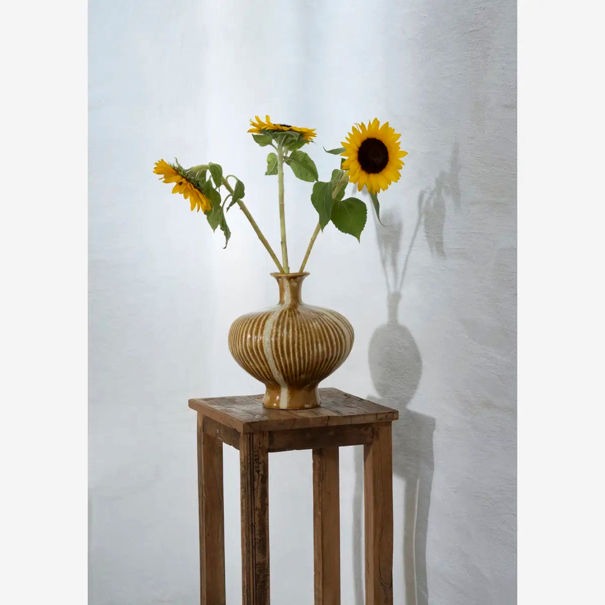 MUSTARD STONEWARE VASE