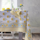 Lemon Cotton Hand Block Print Tablecloth