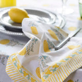 Lemon Cotton Hand Block Print Tablecloth