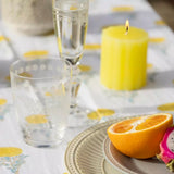 Lemon Cotton Hand Block Print Tablecloth