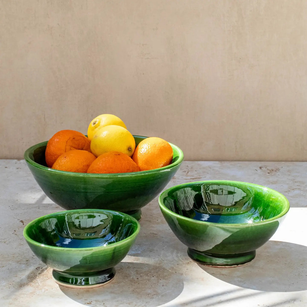 Tazekka Large Green Moroccan Ceramic Bowl - 2 sizes