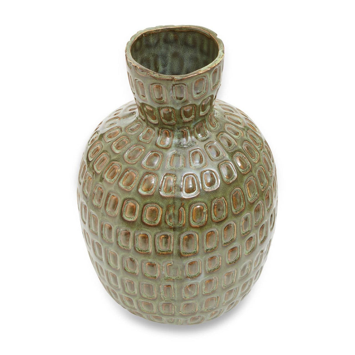 Yana Large Green Textured Ceramic Vase