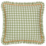 Maude Gingham Reversible Piped Cushion - 4 Colours