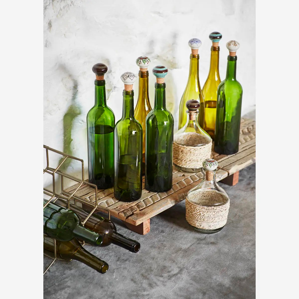 RECYCLED WOODEN PEDESTAL TRAY
