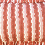 Cotton Quilted Frill Cushion | Whirly | Ginger | Small