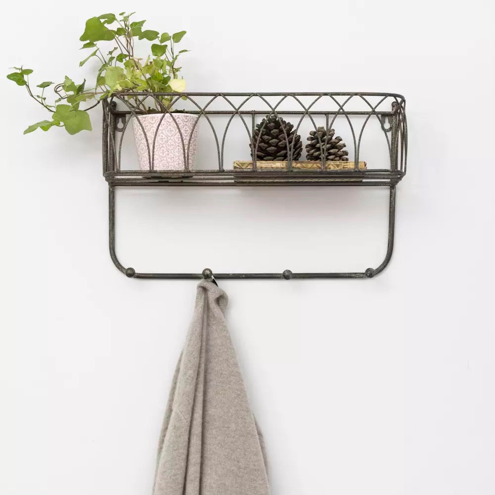 Decorative Shelf With Hooks Large