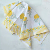 Lemon Cotton Hand Block Print Napkin S/4