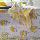 Lemon Cotton Hand Block Print Napkin S/4