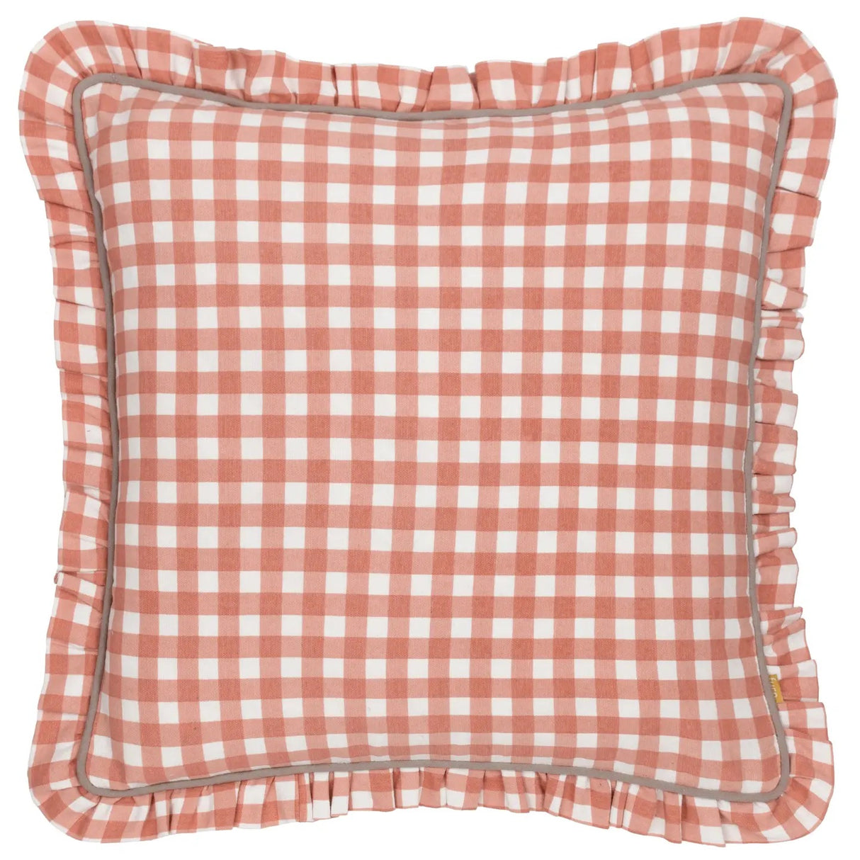 Maude Gingham Reversible Piped Cushion - 4 Colours