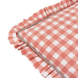 Maude Gingham Reversible Piped Cushion - 4 Colours