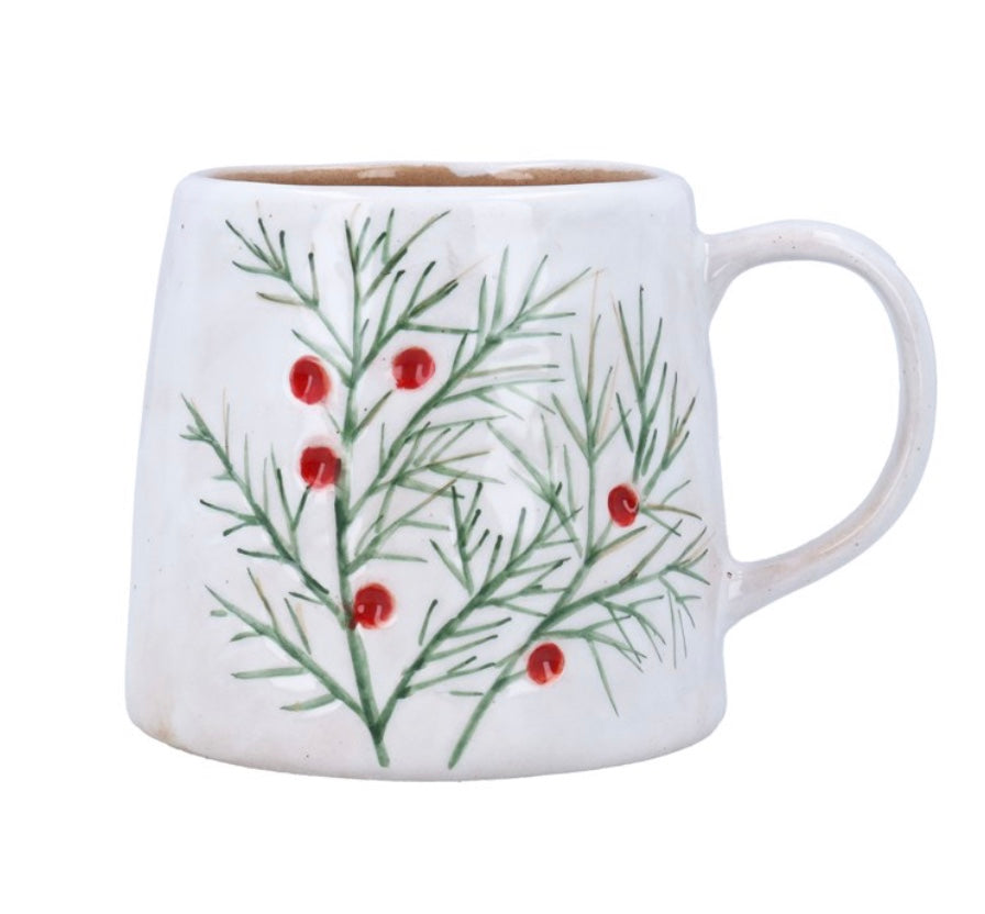Stoneware Mug - Holly & Berries