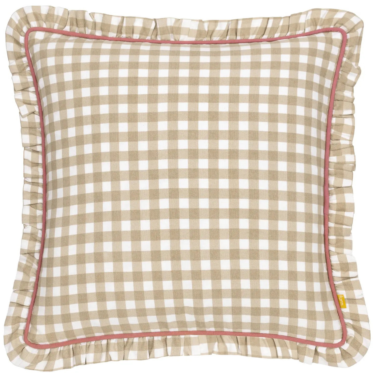 Maude Gingham Reversible Piped Cushion - 4 Colours