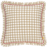 Maude Gingham Reversible Piped Cushion - 4 Colours
