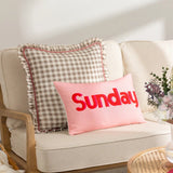 Maude Gingham Reversible Piped Cushion - 4 Colours