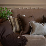 Hattie Brown & Cream Stripe Cushion 45x45
