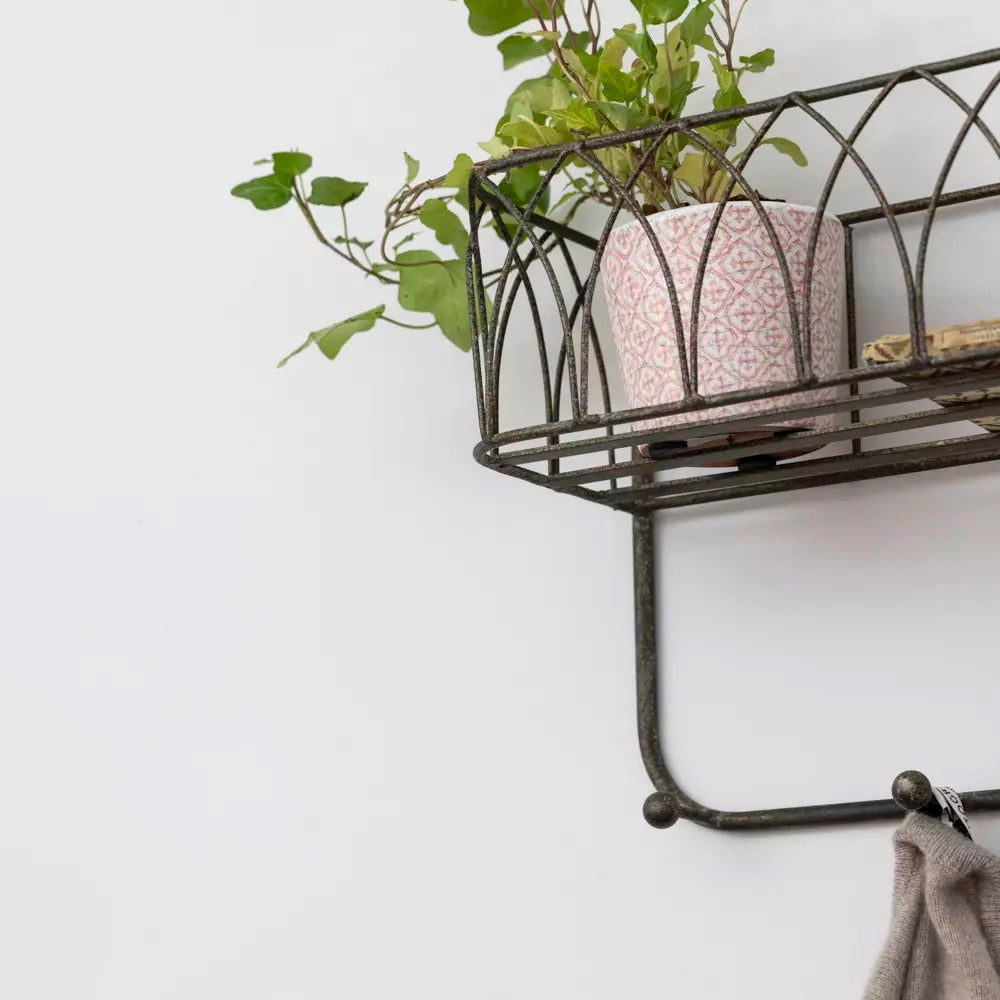 Decorative Shelf With Hooks Large